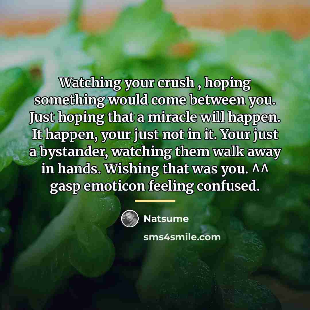 “Watching your crush , hoping something would come between you.…” quote by Natsume