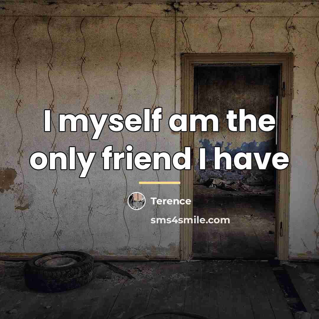 “I myself am the only friend I have…” quote by Terence