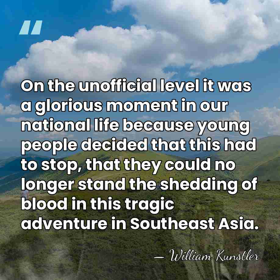On the unofficial level it was a glorious moment in our national&hellip; - William Kunstler