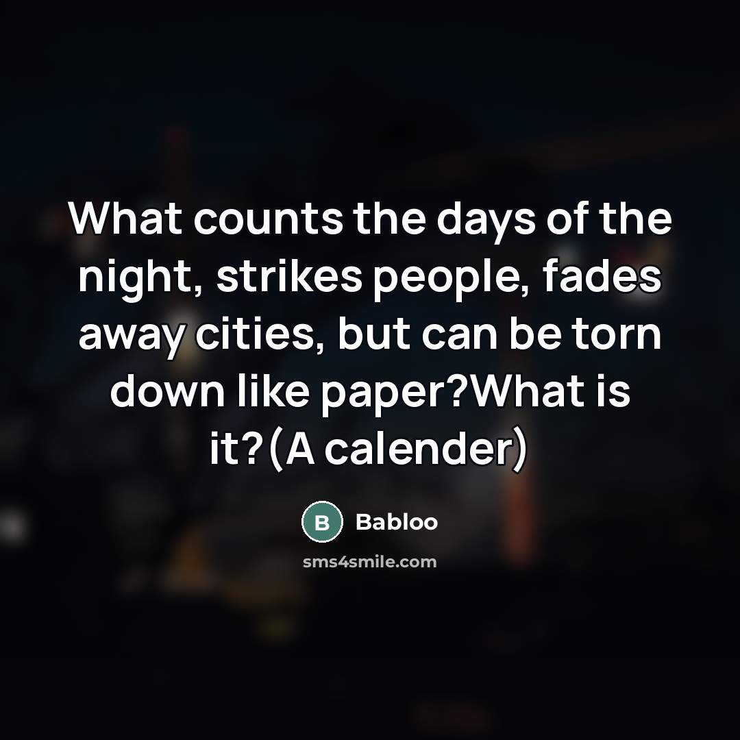 “What counts the days of the night, strikes people, fades…” quote by Babloo
