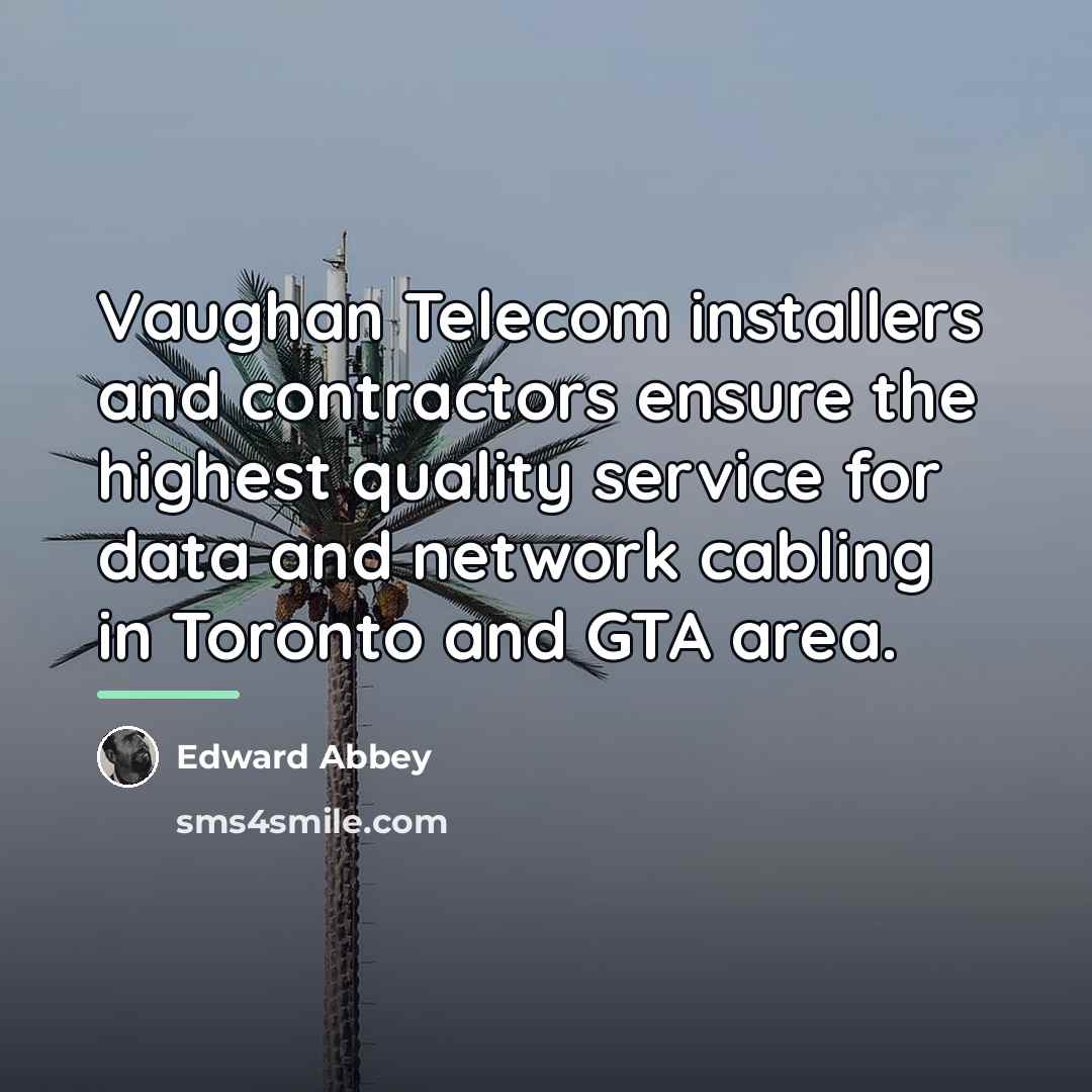 “Vaughan Telecom installers and contractors ensure the highest quality service…” quote by Edward Abbey