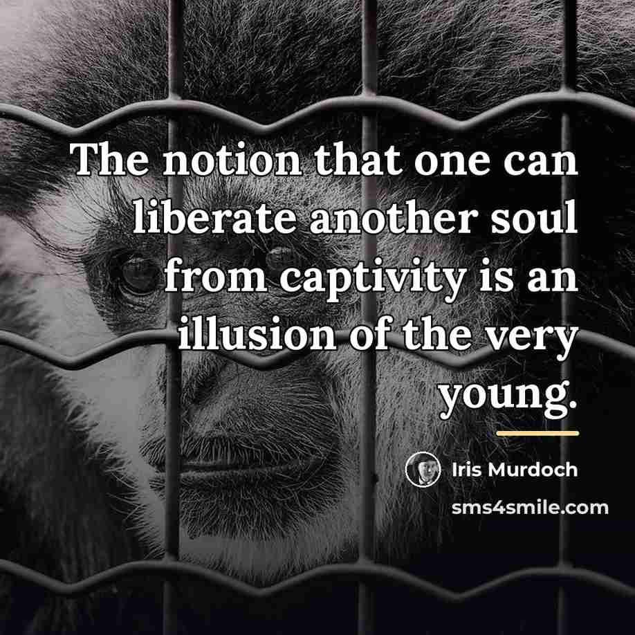 “The notion that one can liberate another soul from captivity…” quote by Iris Murdoch