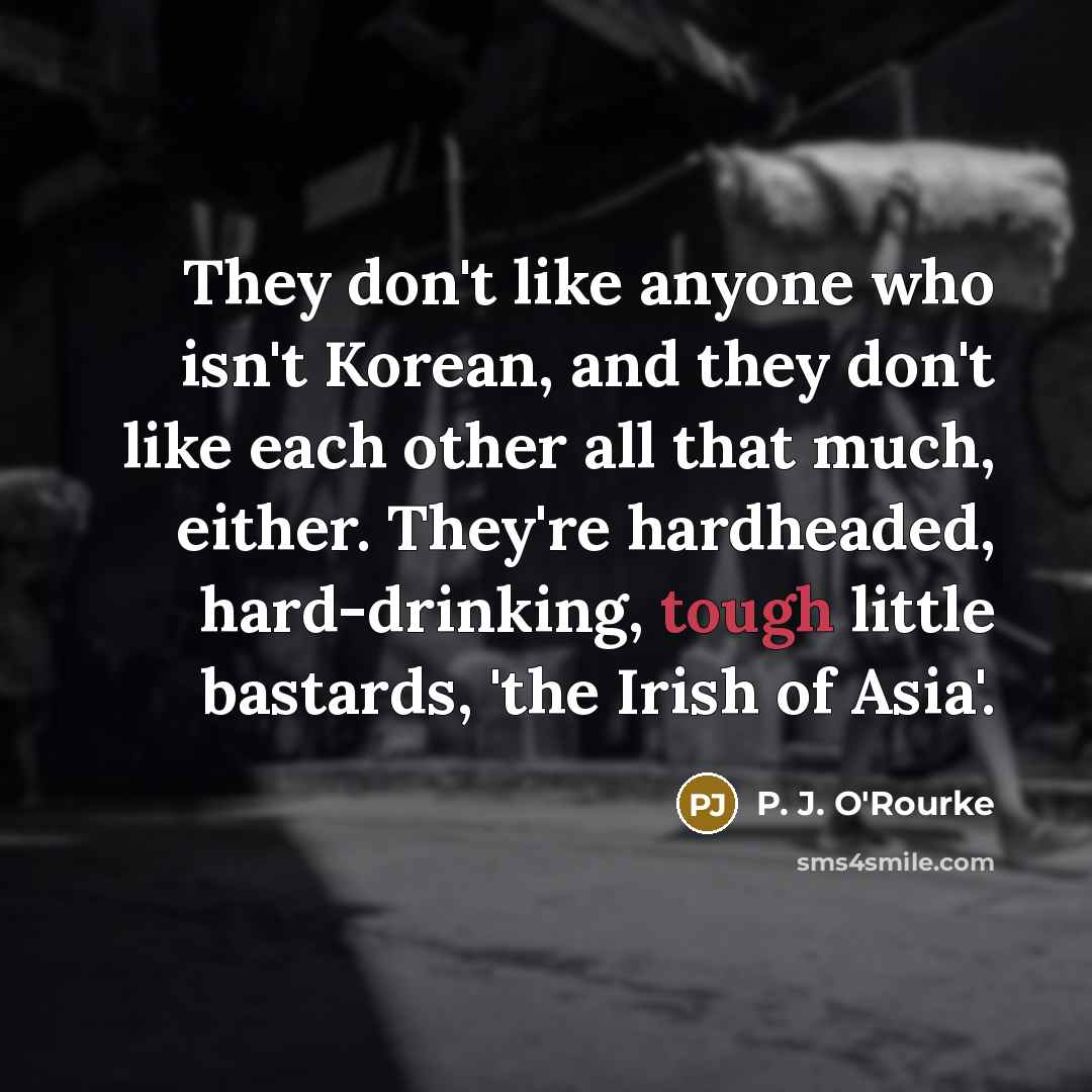 “They don't like anyone who isn't Korean, and they don't…” quote by P. J. O'Rourke