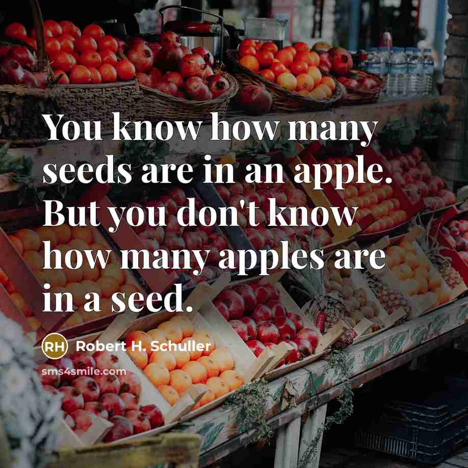 “You know how many seeds are in an apple. But…” quote by Robert H. Schuller