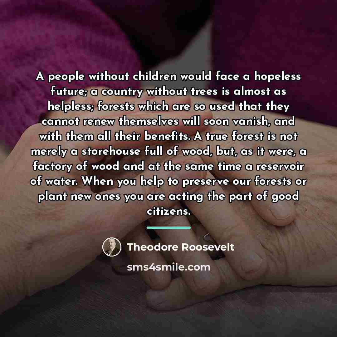 “A people without children would face a hopeless future; a…” quote by Theodore Roosevelt
