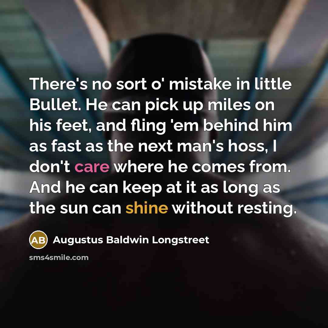 “There's no sort o' mistake in little Bullet. He can…” quote by Augustus Baldwin Longstreet