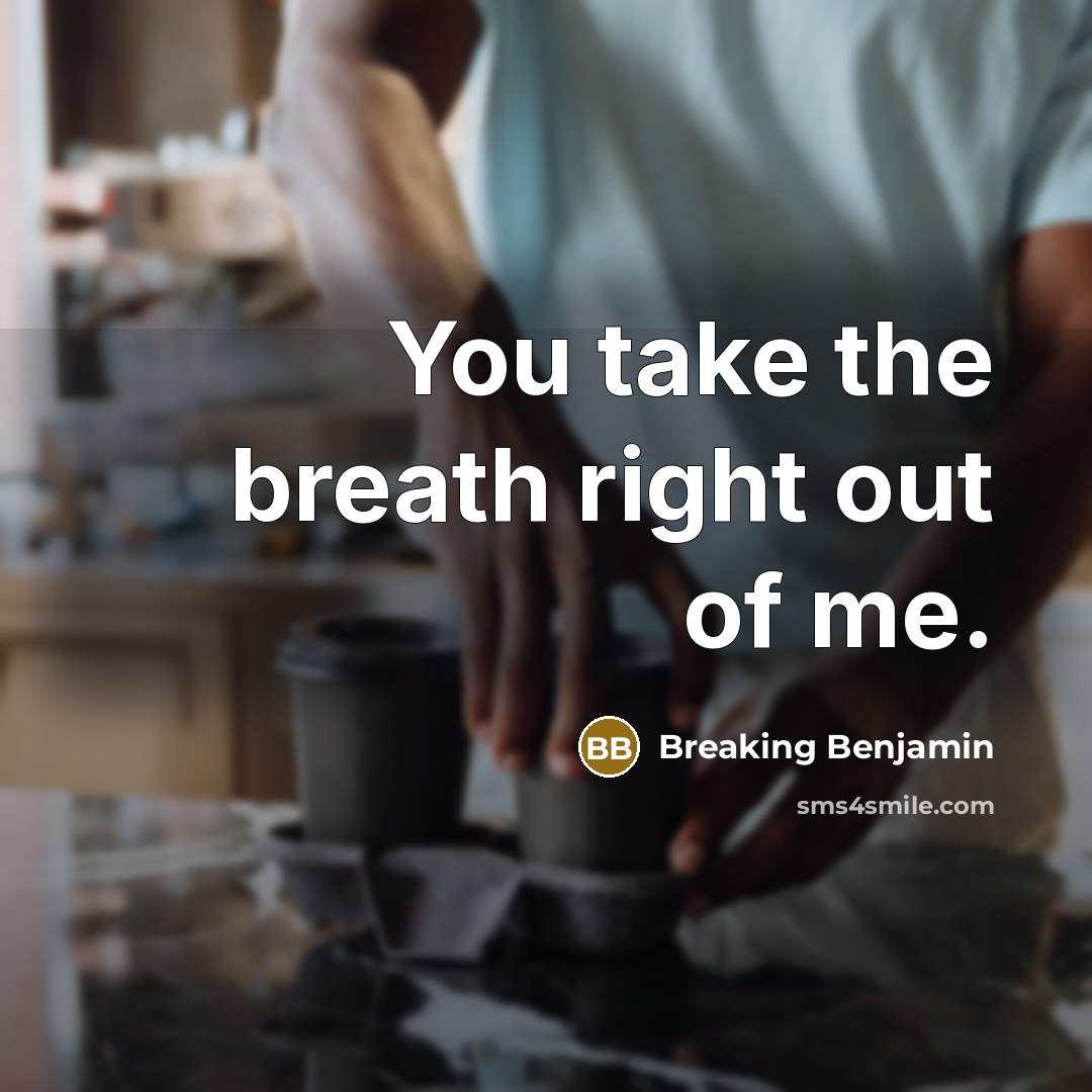 “You take the breath right out of me.…” quote by Breaking Benjamin