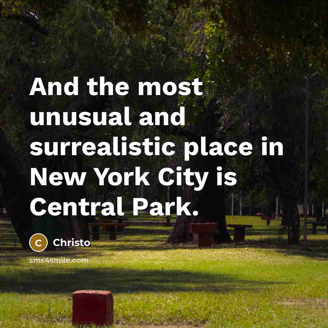 “And the most unusual and surrealistic place in New York…” quote by Christo