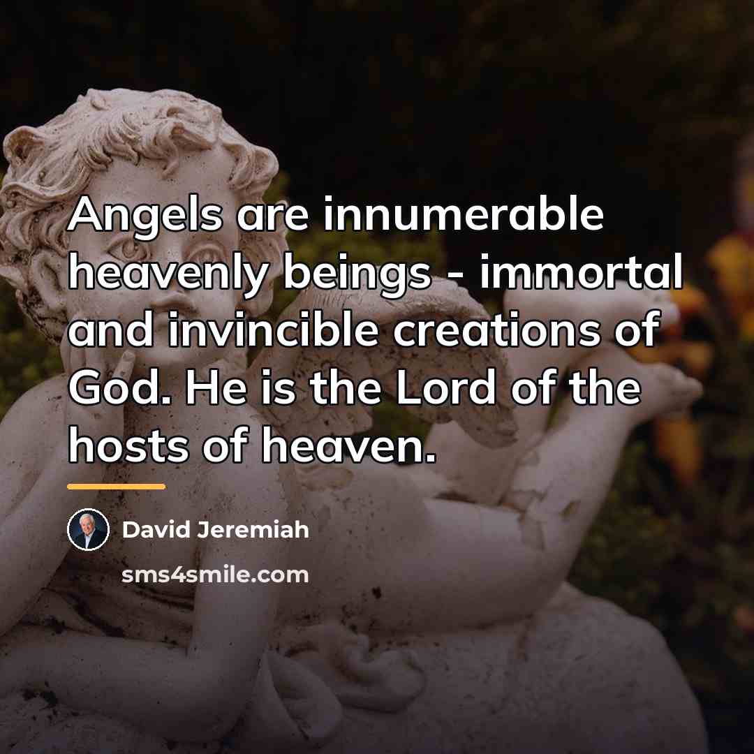 “Angels are innumerable heavenly beings - immortal and invincible creations…” quote by David Jeremiah