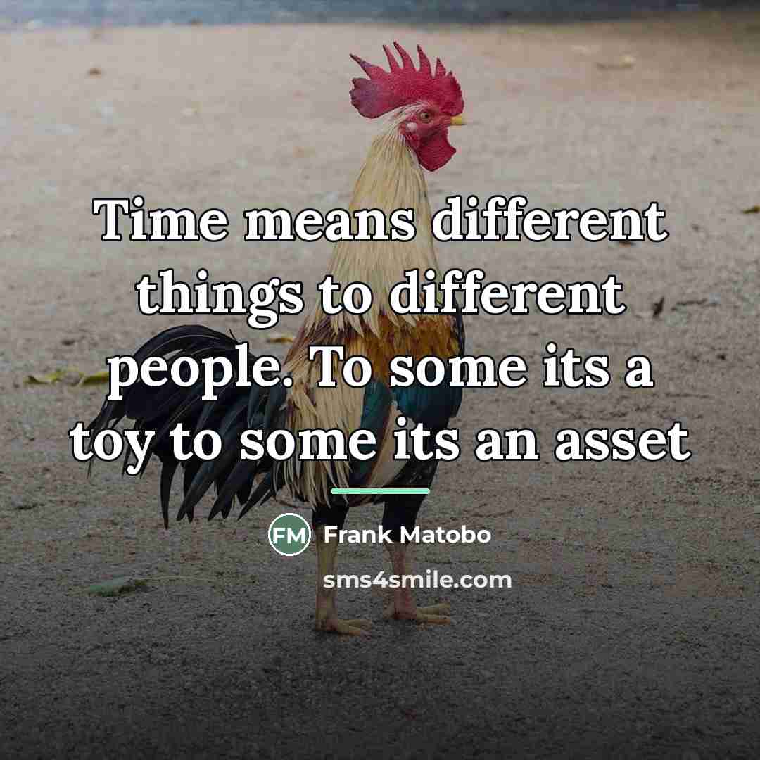 “Time means different things to different people. To some its…” quote by Frank Matobo