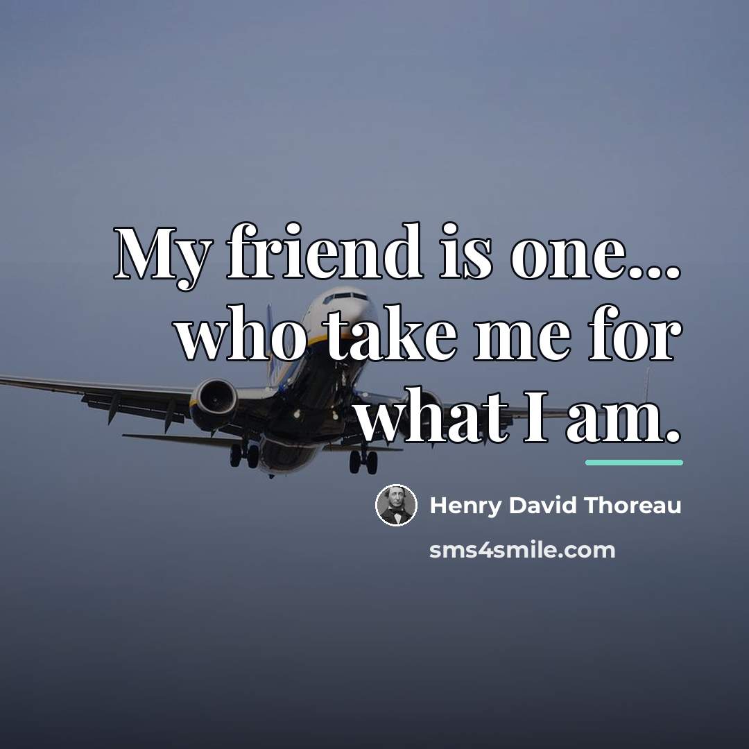 “My friend is one... who take me for what I…” quote by Henry David Thoreau