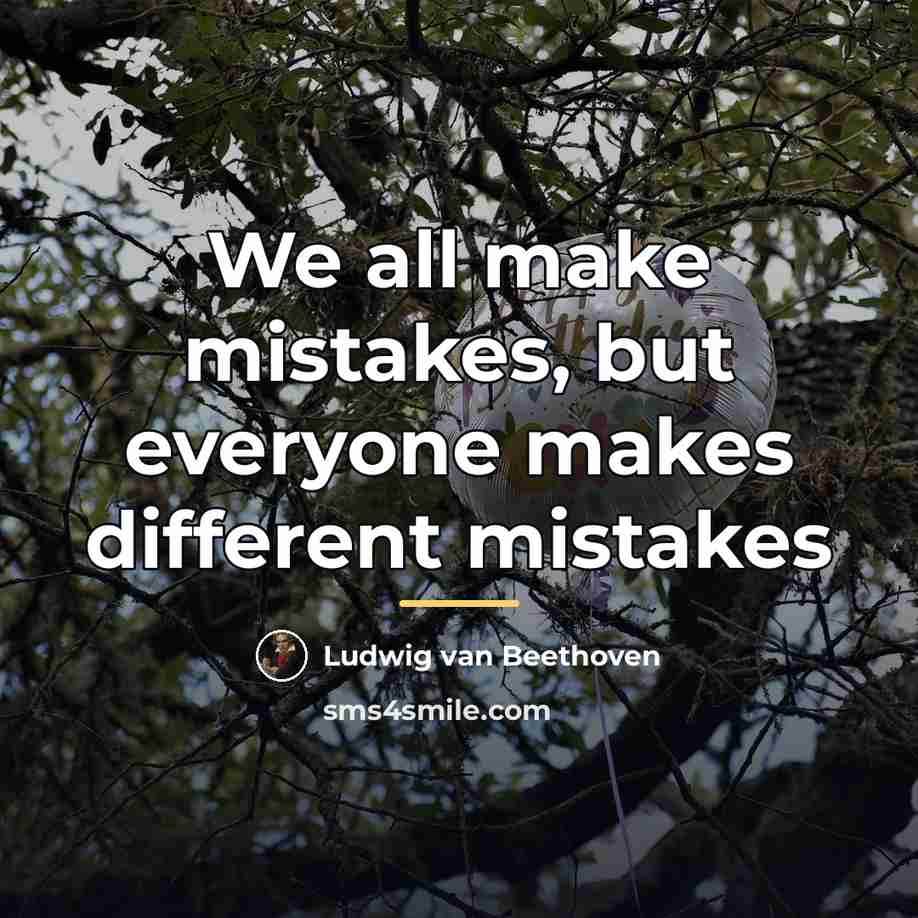 “We all make mistakes, but everyone makes different mistakes…” quote by Ludwig van Beethoven