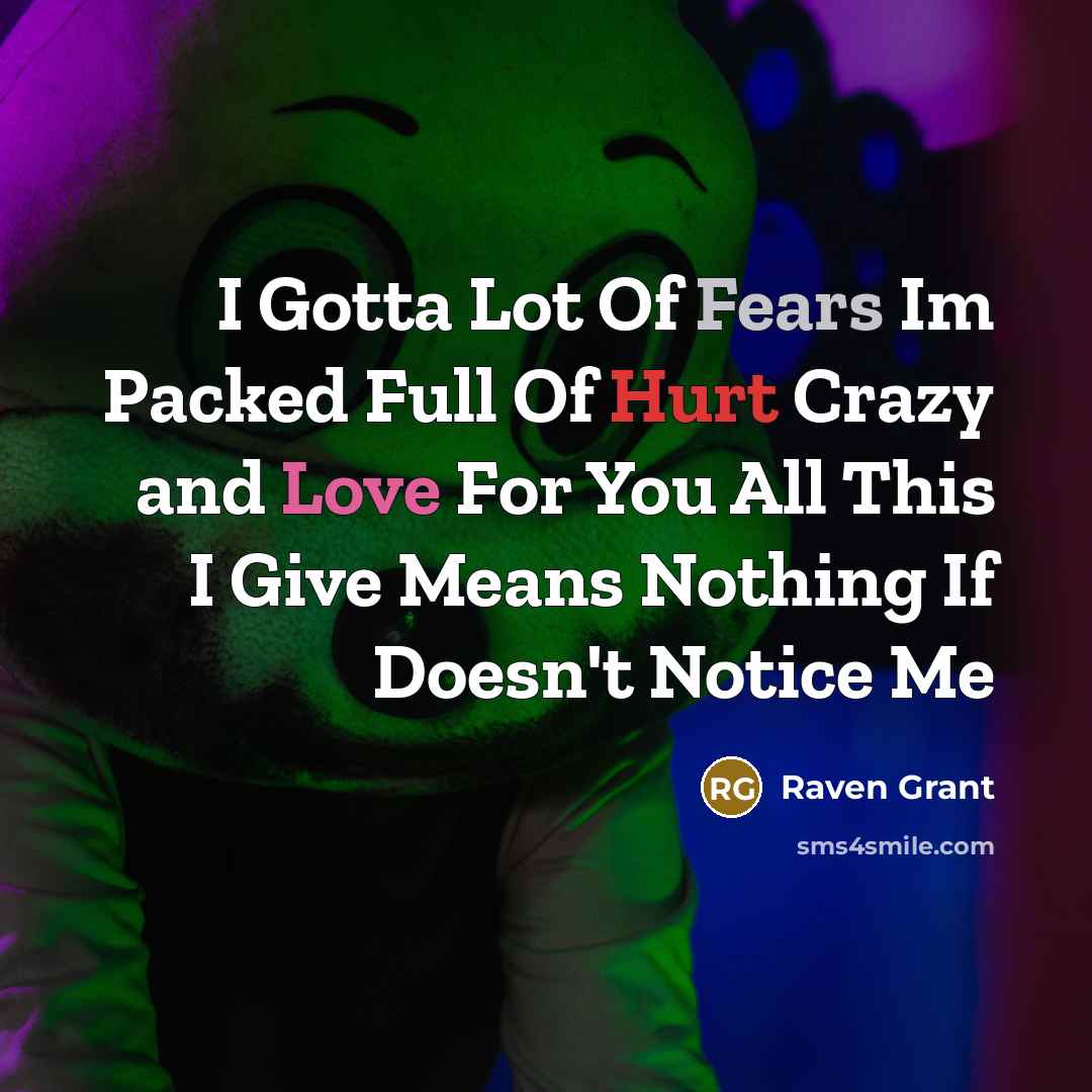 “I Gotta Lot Of Fears Im Packed Full Of Hurt…” quote by Raven Grant
