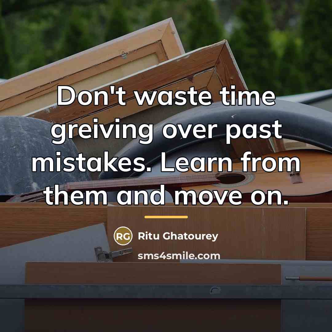“Don't waste time greiving over past mistakes. Learn from them…” quote by Ritu Ghatourey