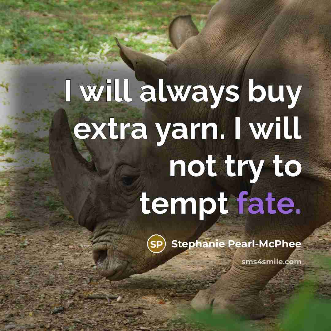 “I will always buy extra yarn. I will not try…” quote by Stephanie Pearl-McPhee
