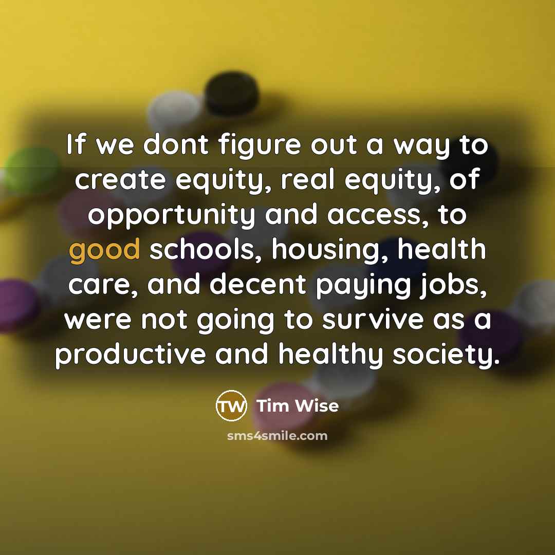“If we dont figure out a way to create equity,…” quote by Tim Wise