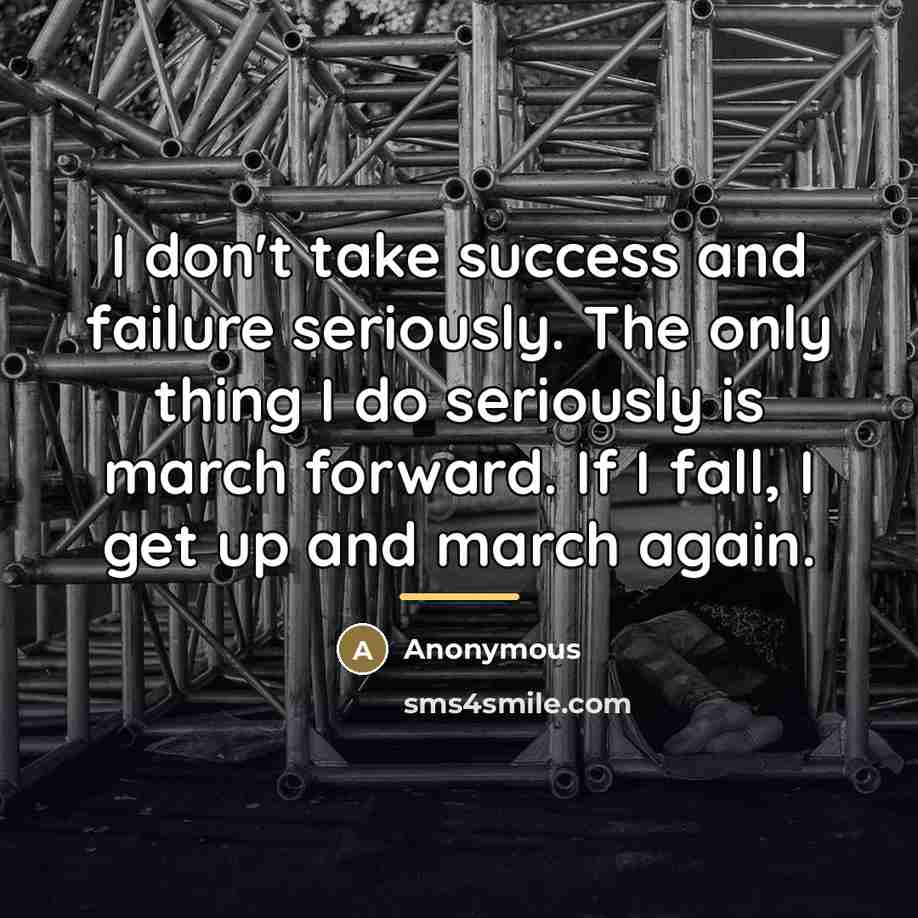 “I don't take success and failure seriously. The only thing…” quote by Anonymous