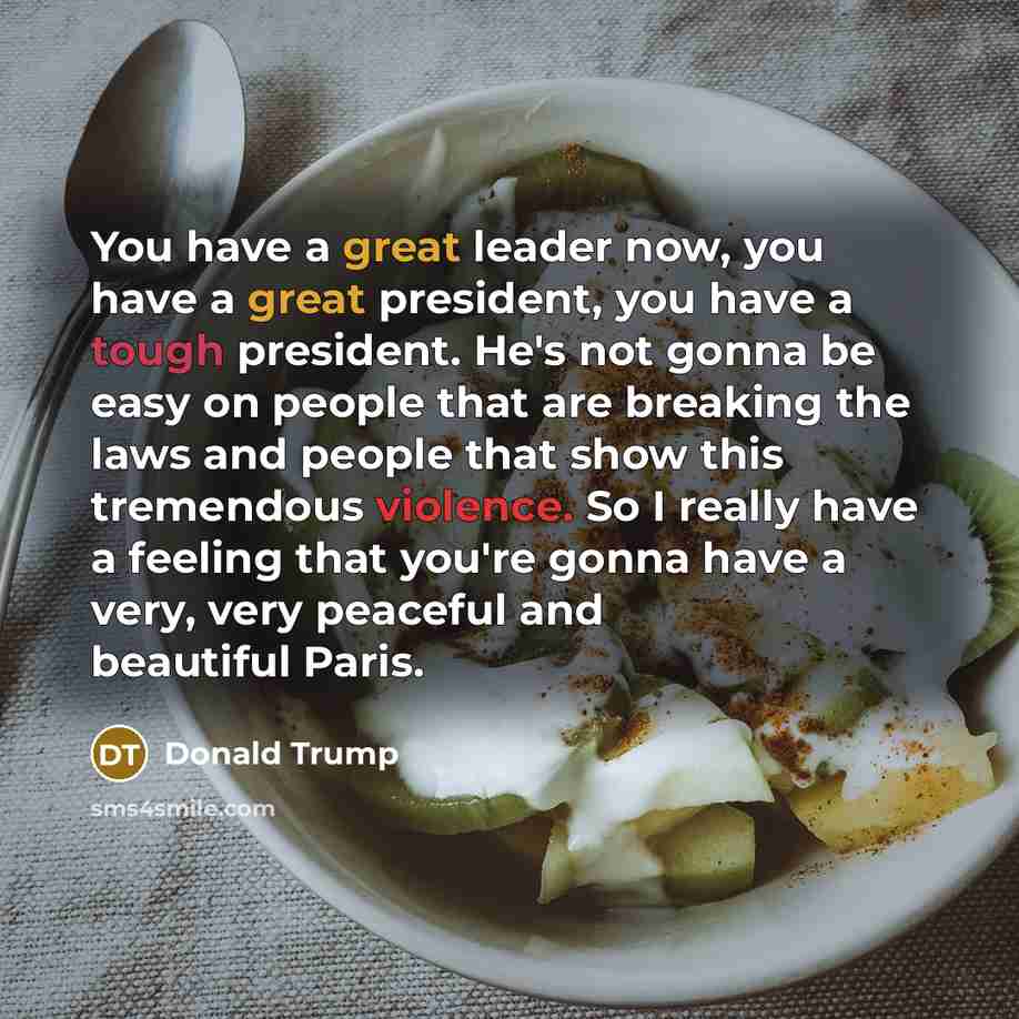 “You have a great leader now, you have a great…” quote by Donald Trump