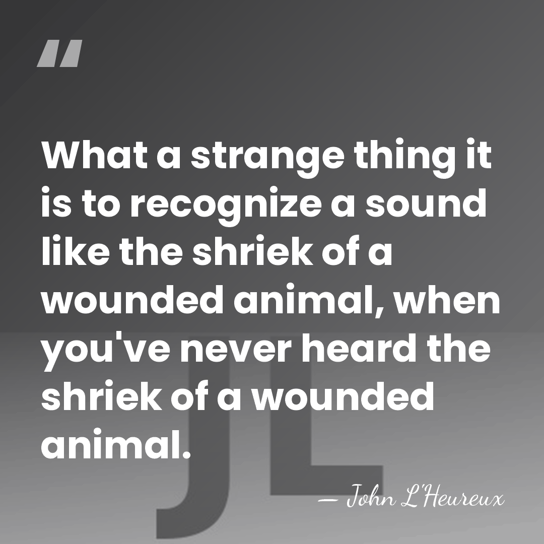 What a strange thing it is to recognize a sound like the&hellip; - John L'Heureux