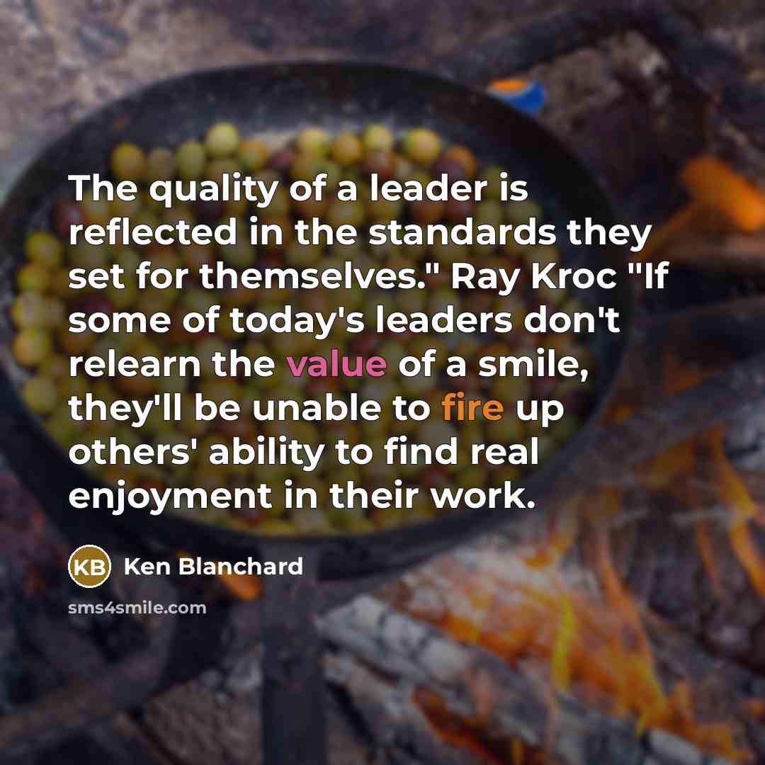 “The quality of a leader is reflected in the standards…” quote by Ken Blanchard