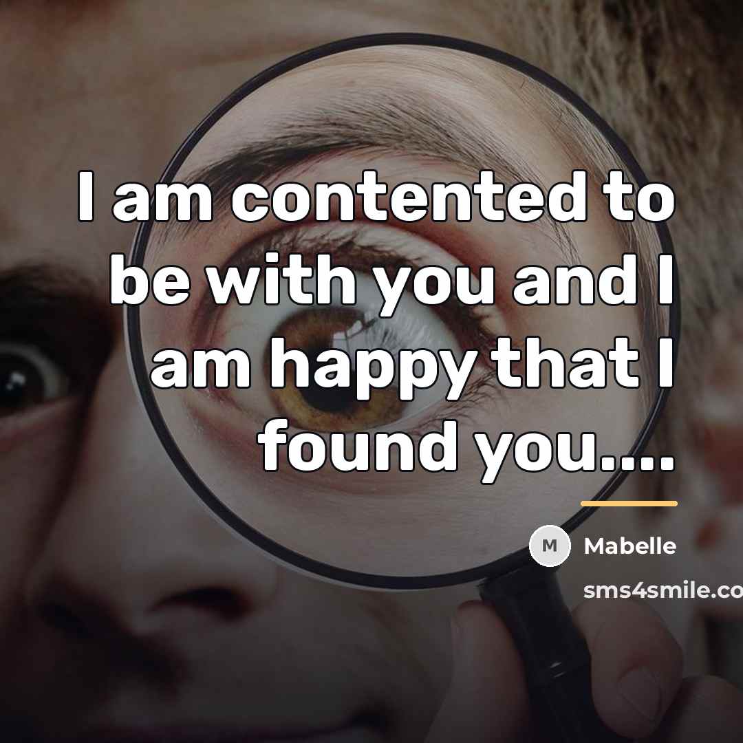 “I am contented to be with you and I am…” quote by Mabelle