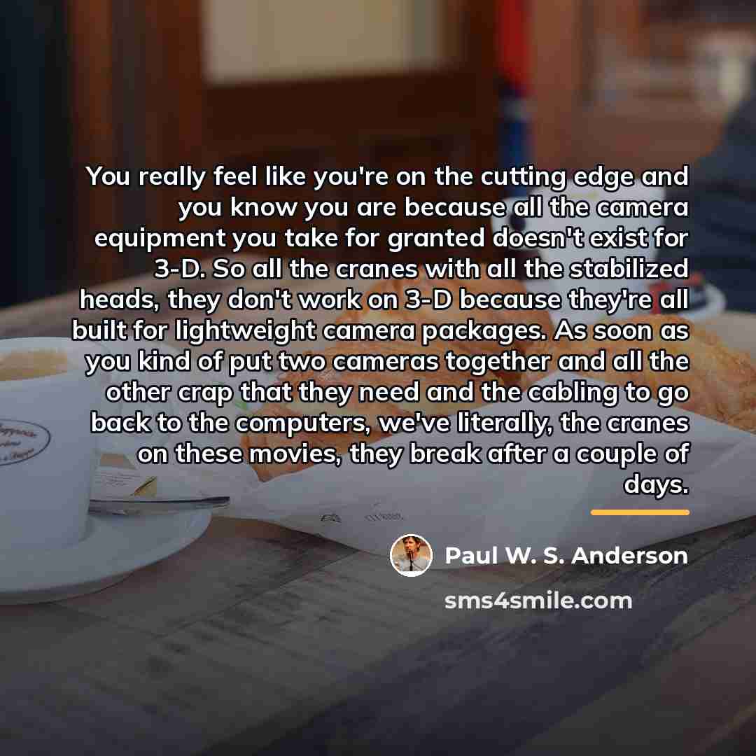 “You really feel like you're on the cutting edge and…” quote by Paul W. S. Anderson
