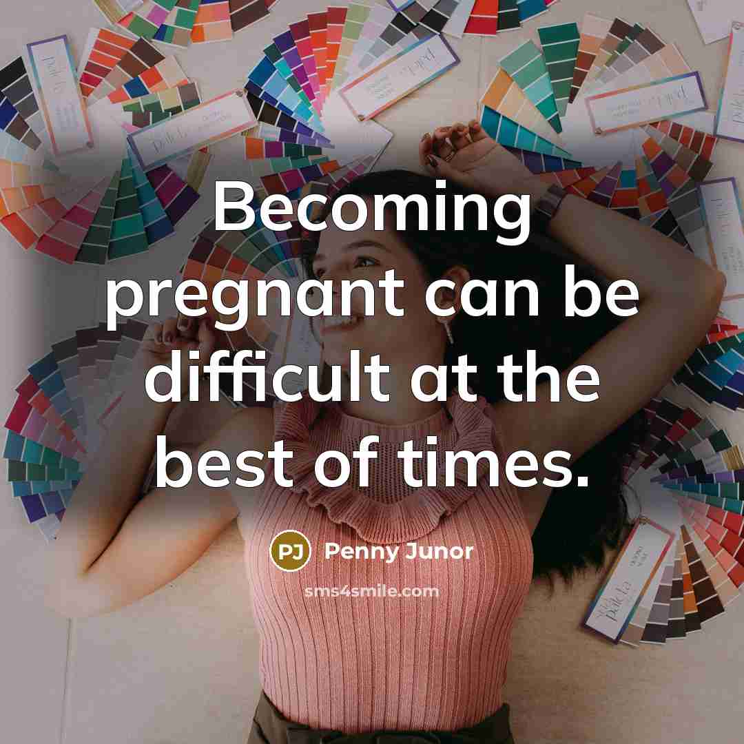 “Becoming pregnant can be difficult at the best of times.…” quote by Penny Junor