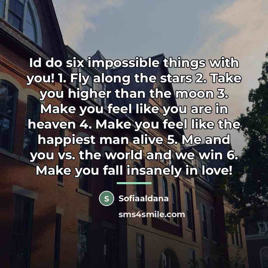“Id do six impossible things with you! 1. Fly along…” quote by Sofiaaldana