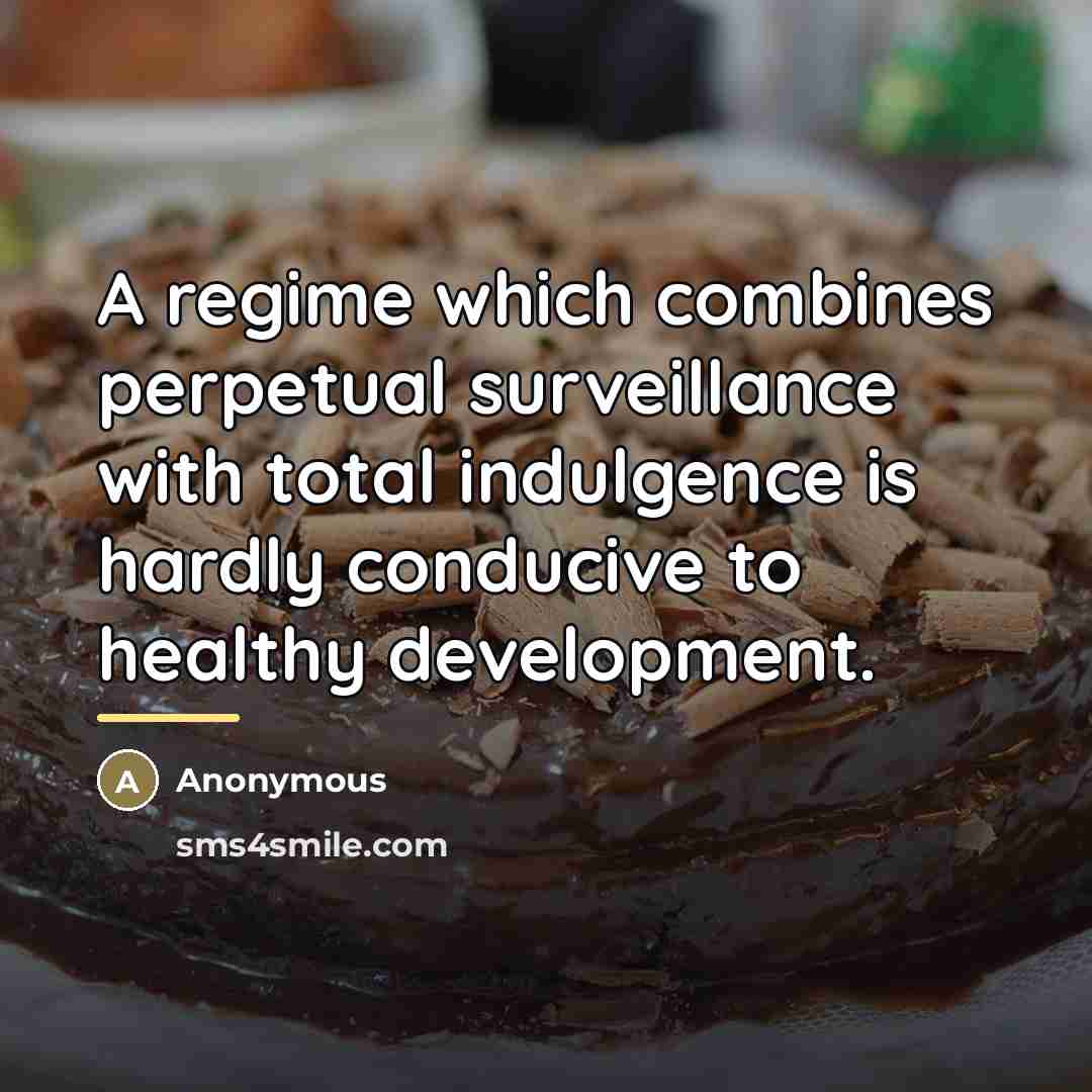 “A regime which combines perpetual surveillance with total indulgence is…” quote by Anonymous