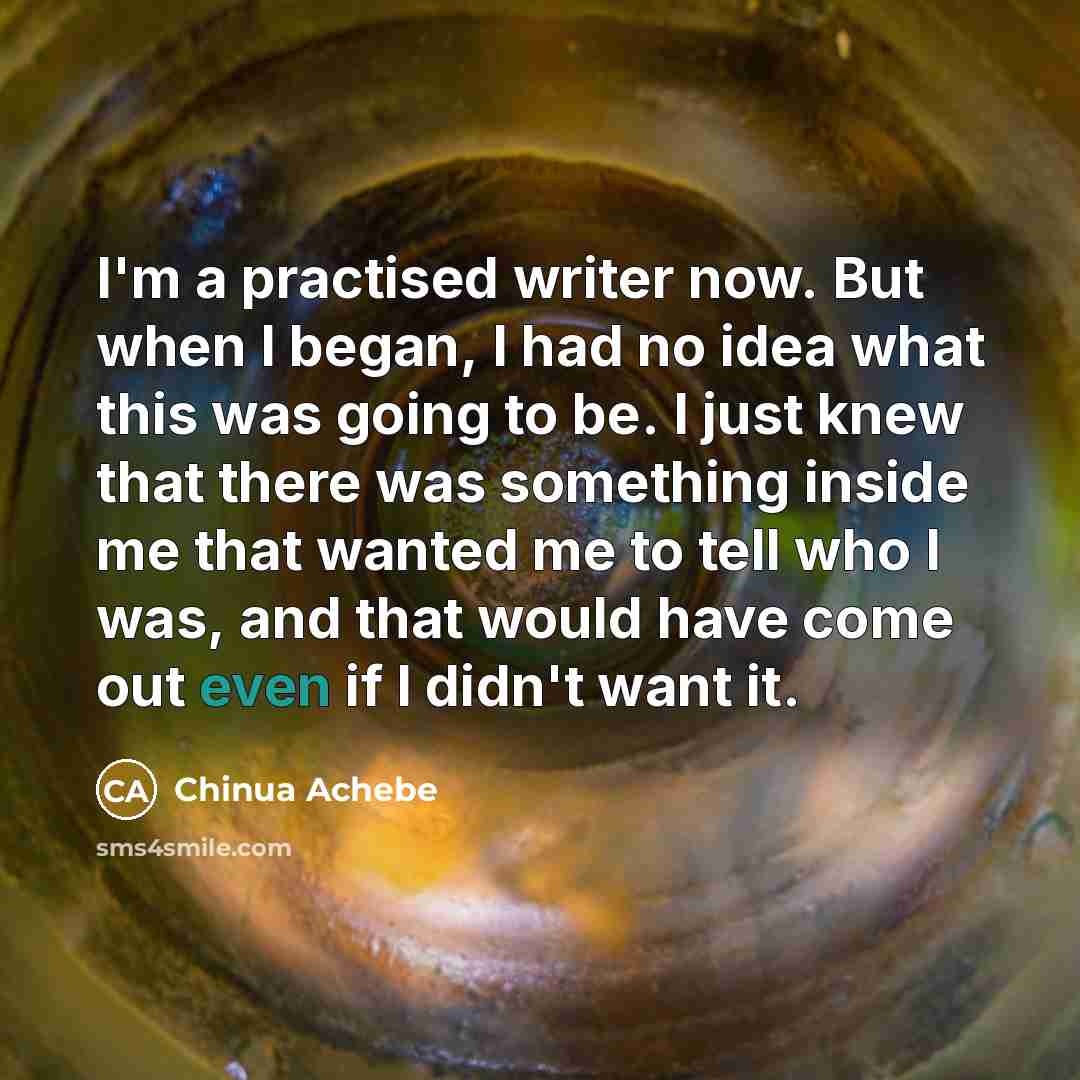 “I'm a practised writer now. But when I began, I…” quote by Chinua Achebe