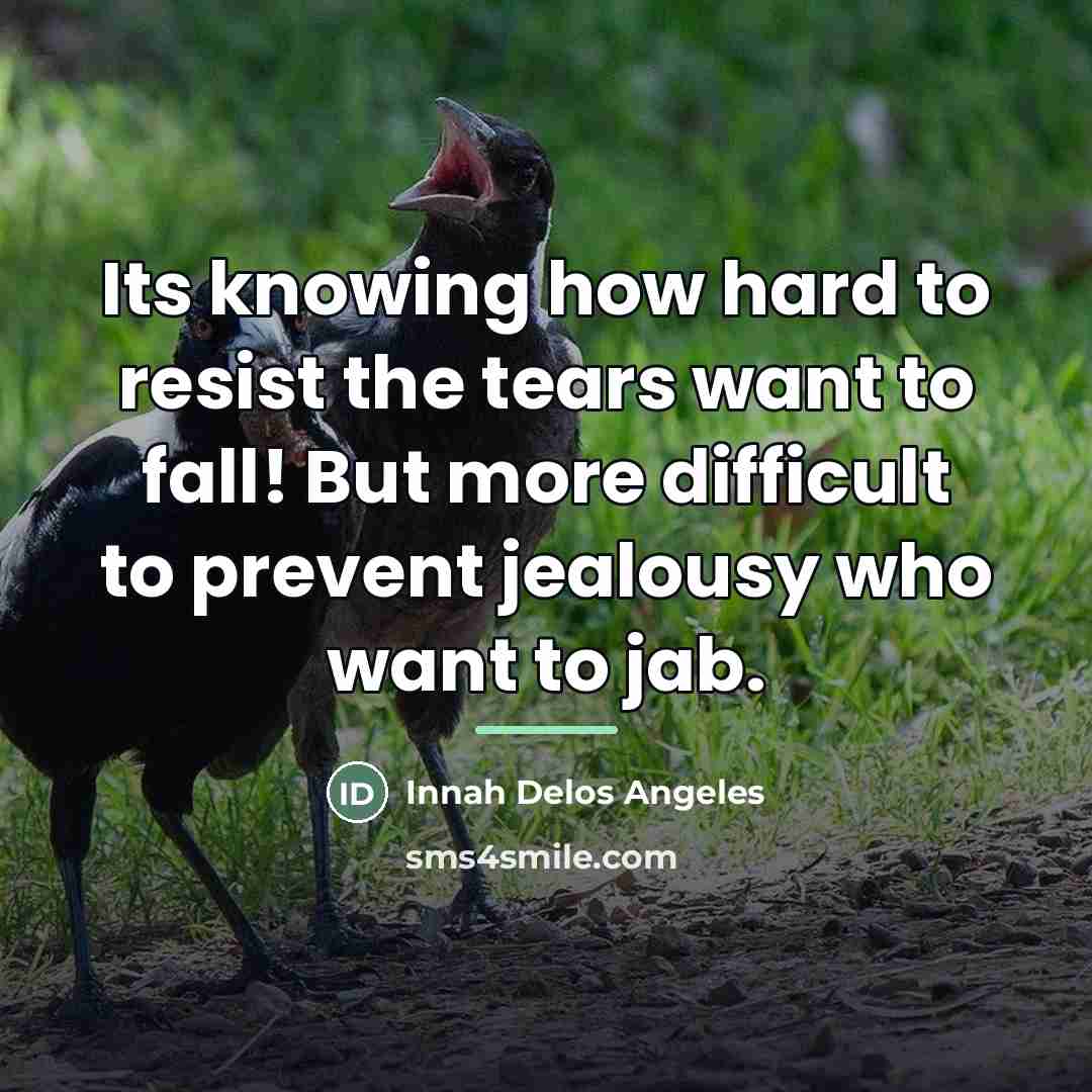 “Its knowing how hard to resist the tears want to…” quote by Innah Delos Angeles