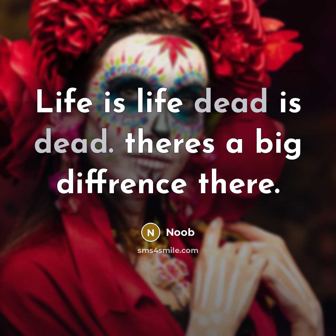 “Life is life dead is dead. theres a big diffrence there.” quote by Noob