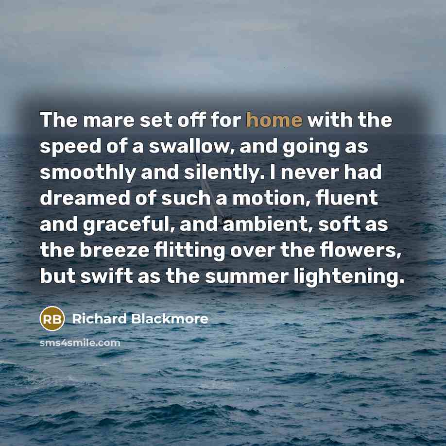 “The mare set off for home with the speed of…” quote by Richard Blackmore