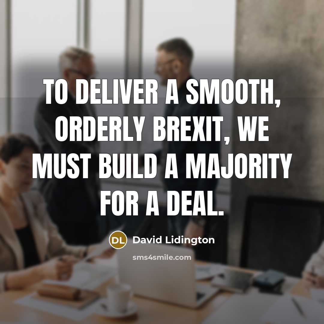 “To deliver a smooth, orderly Brexit, we must build a…” quote by David Lidington
