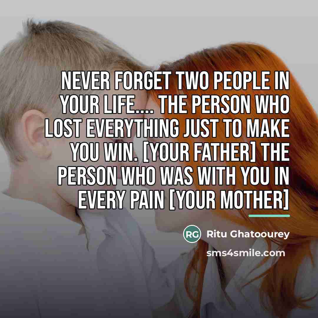“Never forget two people in your life.... The person who…” quote by Anonymous