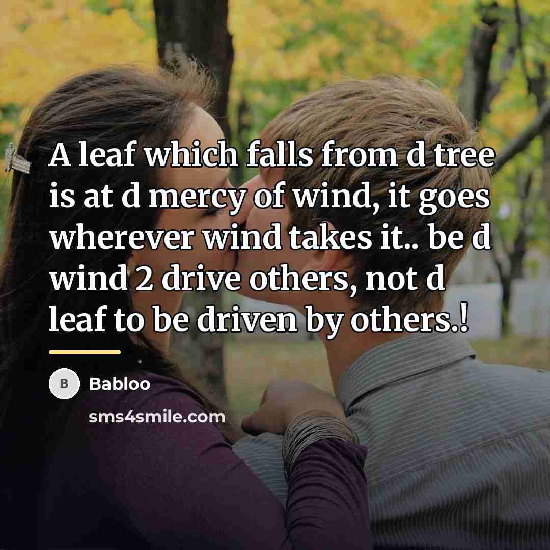 “A leaf which falls from d tree is at d…” quote by Babloo