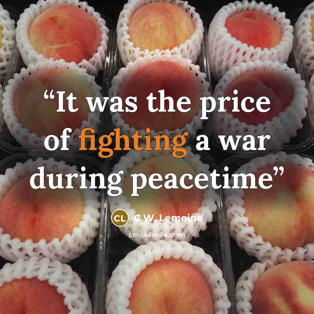 “It was the price of fighting a war during peacetime” quote by C.W. Lemoine