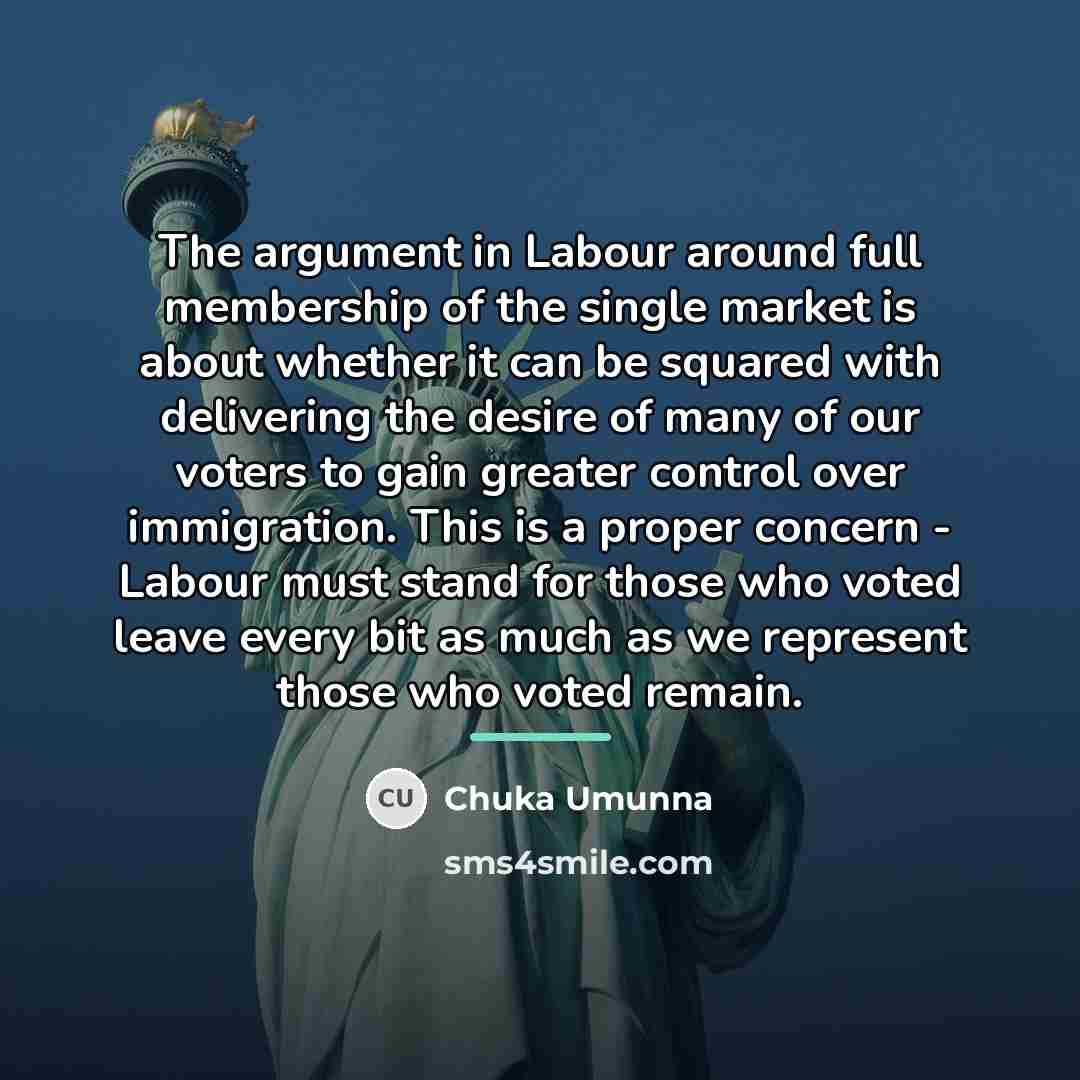“The argument in Labour around full membership of the single…” quote by Chuka Umunna
