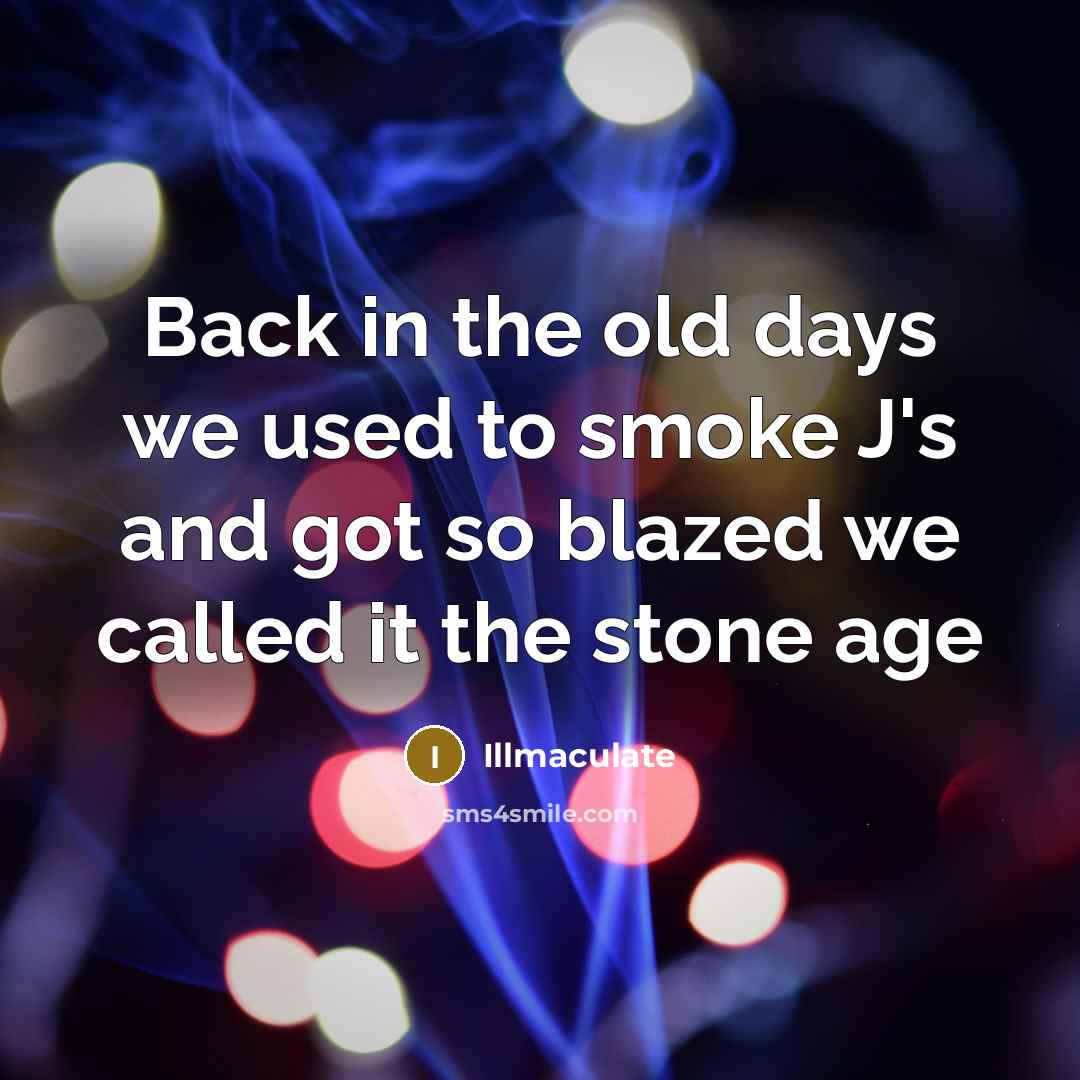 “Back in the old days we used to smoke J's…” quote by Illmaculate