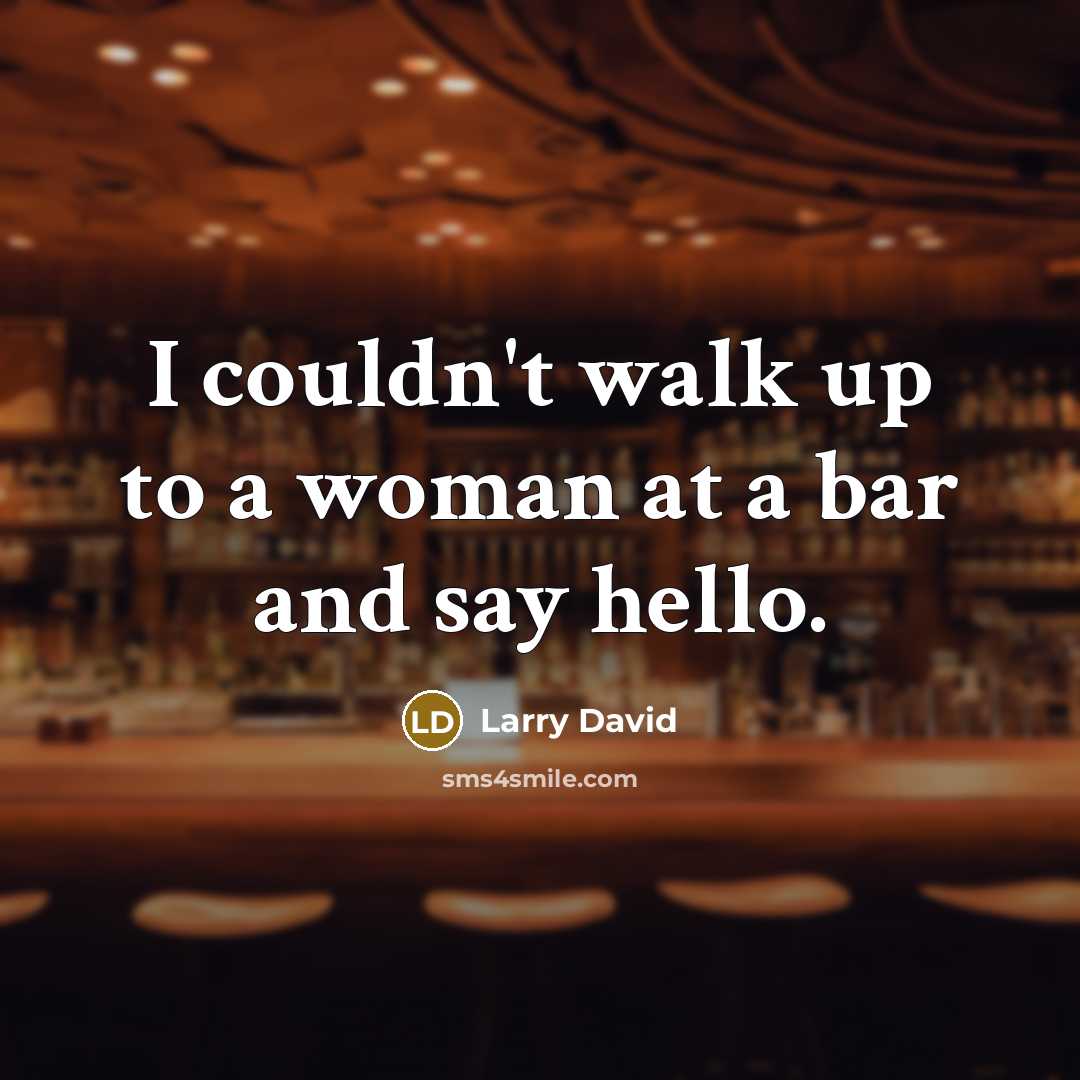 “I couldn't walk up to a woman at a bar…” quote by Larry David