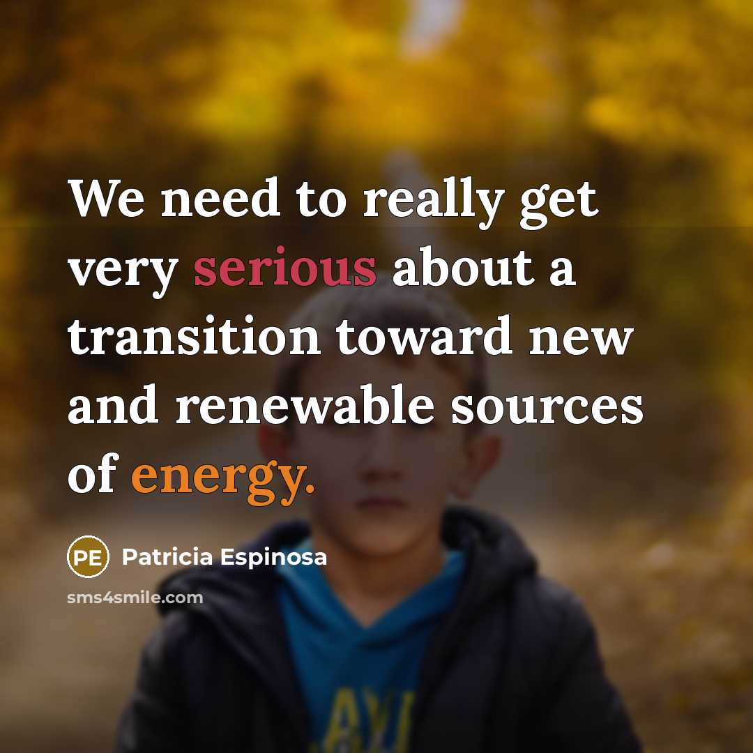 “We need to really get very serious about a transition…” quote by Patricia Espinosa