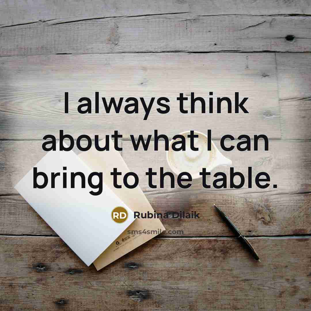 “I always think about what I can bring to the…” quote by Rubina Dilaik