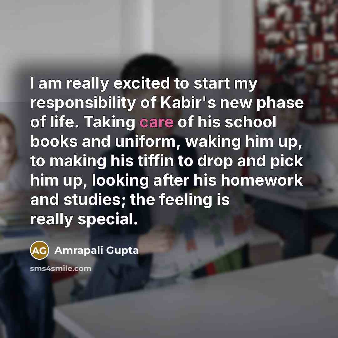 “I am really excited to start my responsibility of Kabir's…” quote by Amrapali Gupta