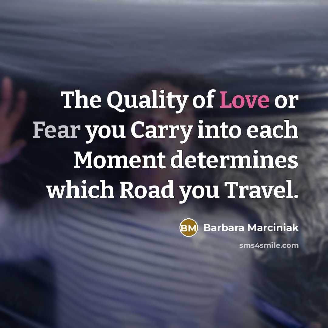 “The Quality of Love or Fear you Carry into each…” quote by Barbara Marciniak