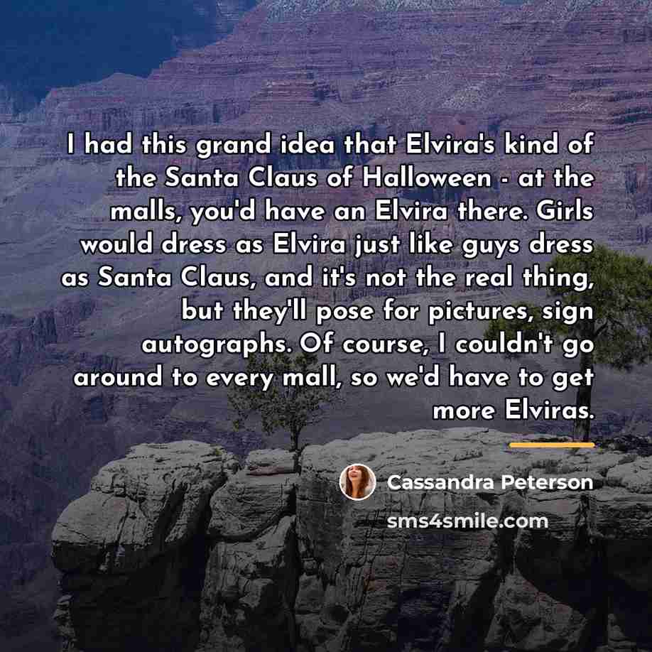 “I had this grand idea that Elvira's kind of the…” quote by Cassandra Peterson