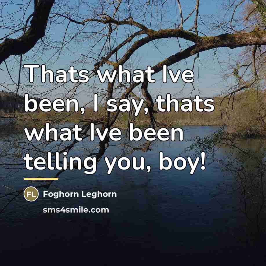 “Thats what Ive been, I say, thats what Ive been…” quote by Foghorn Leghorn