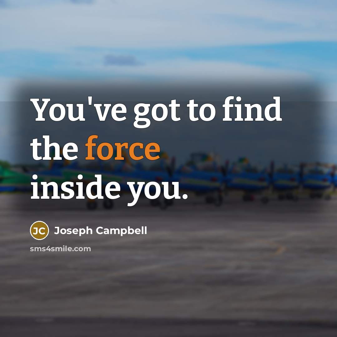 “You've got to find the force inside you.…” quote by Joseph Campbell