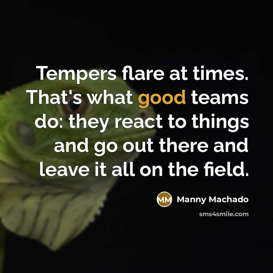 “Tempers flare at times. That's what good teams do: they…” quote by Manny Machado