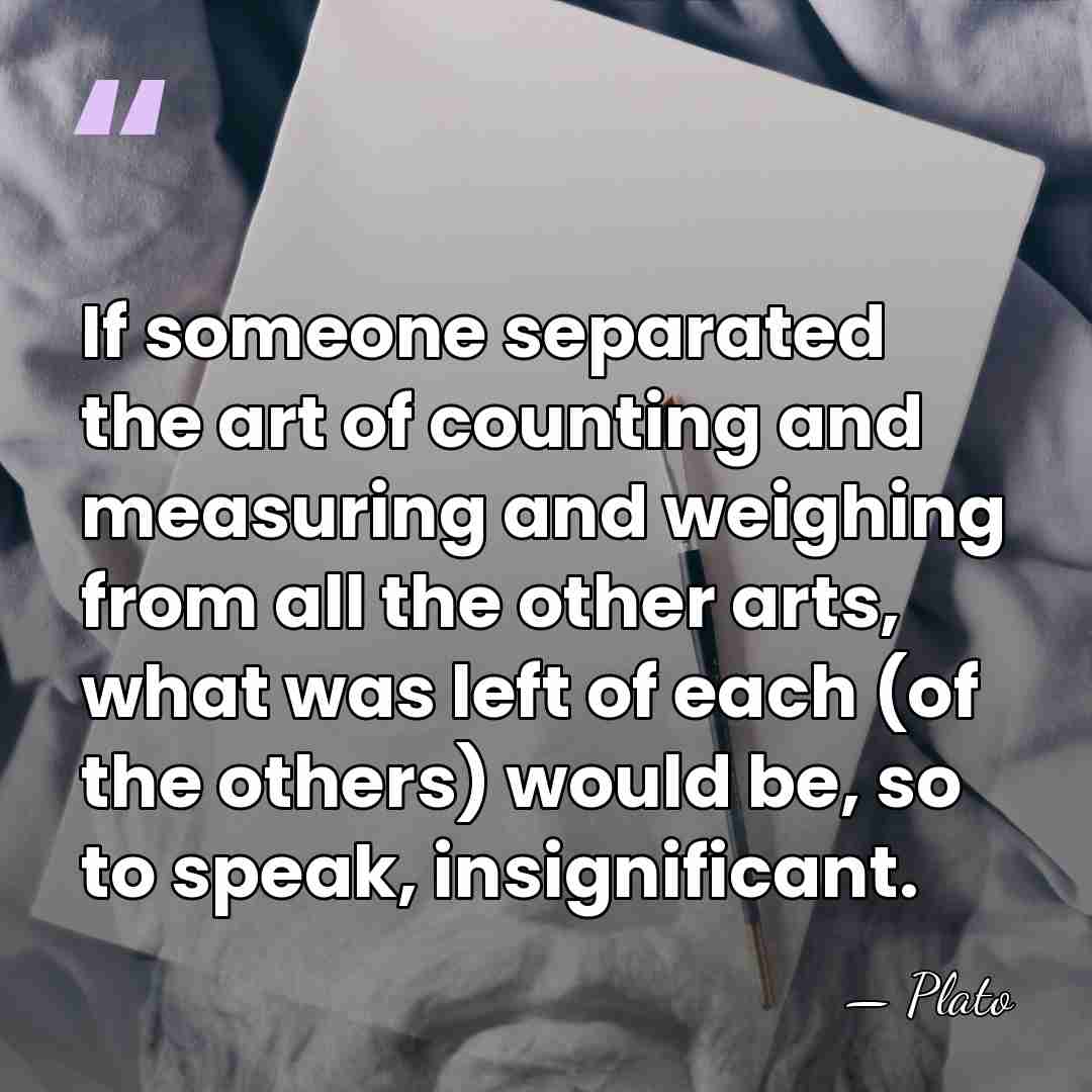 If someone separated the art of counting and measuring and weighing from&hellip; - Plato