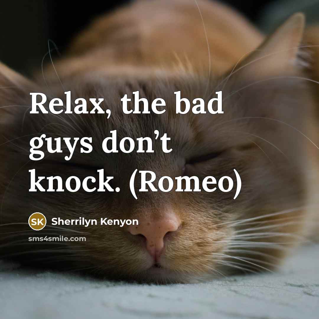 “Relax, the bad guys don’t knock. (Romeo)…” quote by Sherrilyn Kenyon